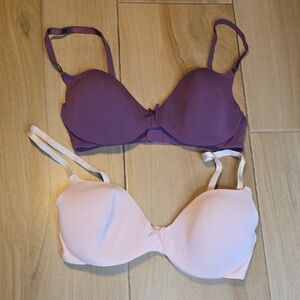 Jacob Purple and Pink T-Shirt Bras with Adjustable Straps